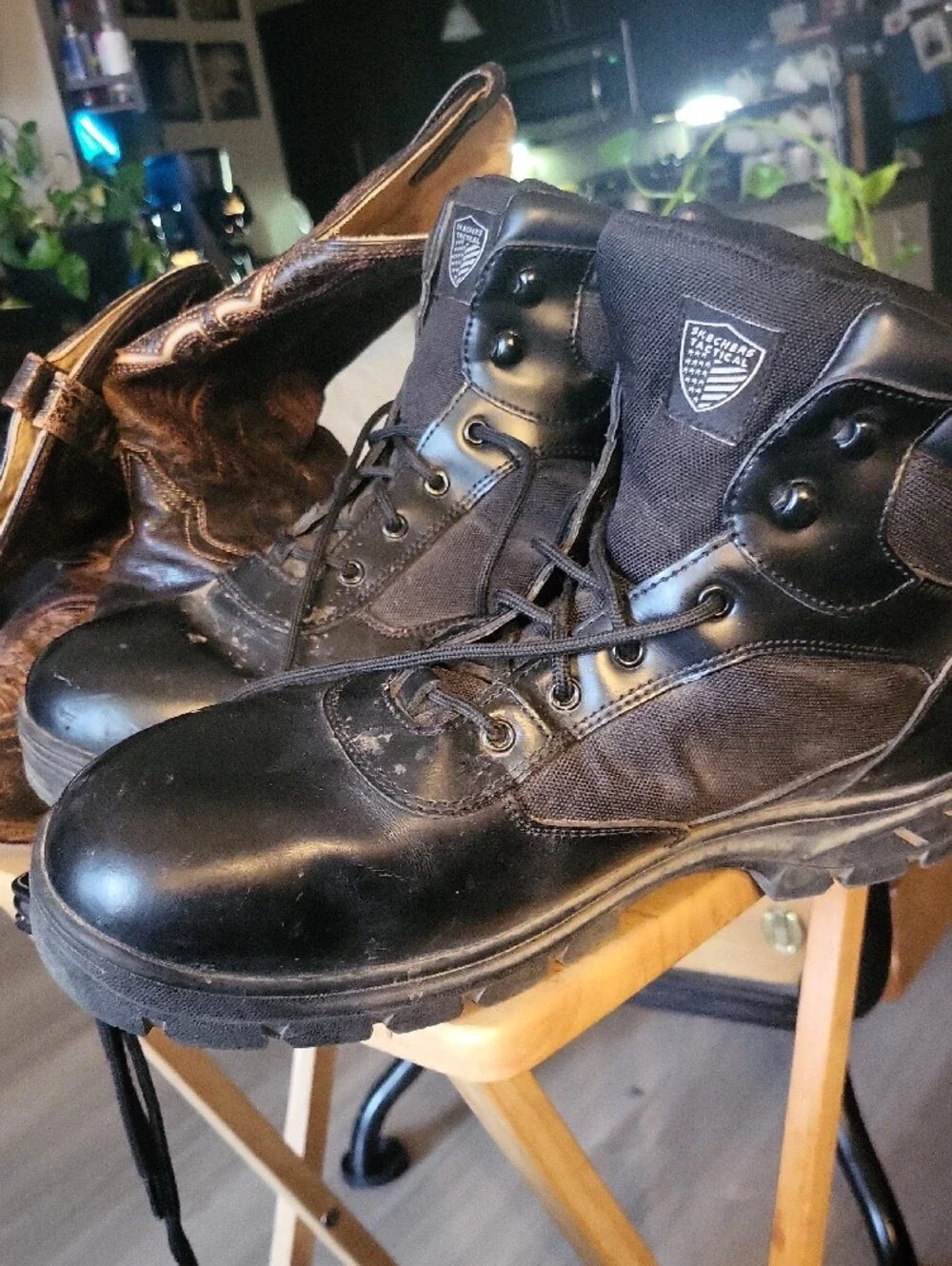 Skechers Black Waterproof Work Boots